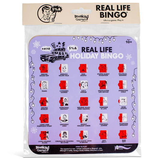 Real Life Holiday Bingo | Family Party Game | 2+ Players (24 Units per CASE) - Breaking Games - Wholesale Prices for Retailers